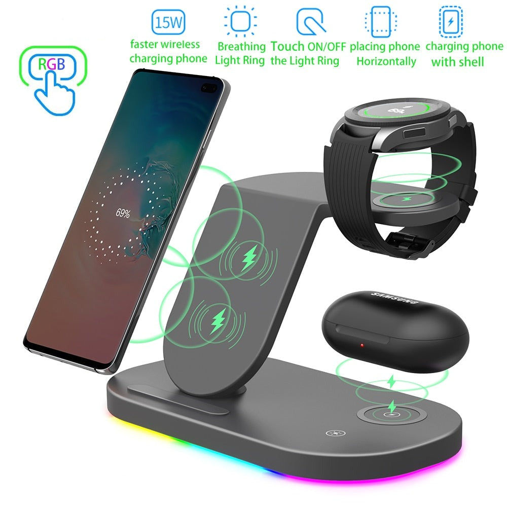 Smart Pro 3 in 1 Wireless Charging Station - for Samsung Devices