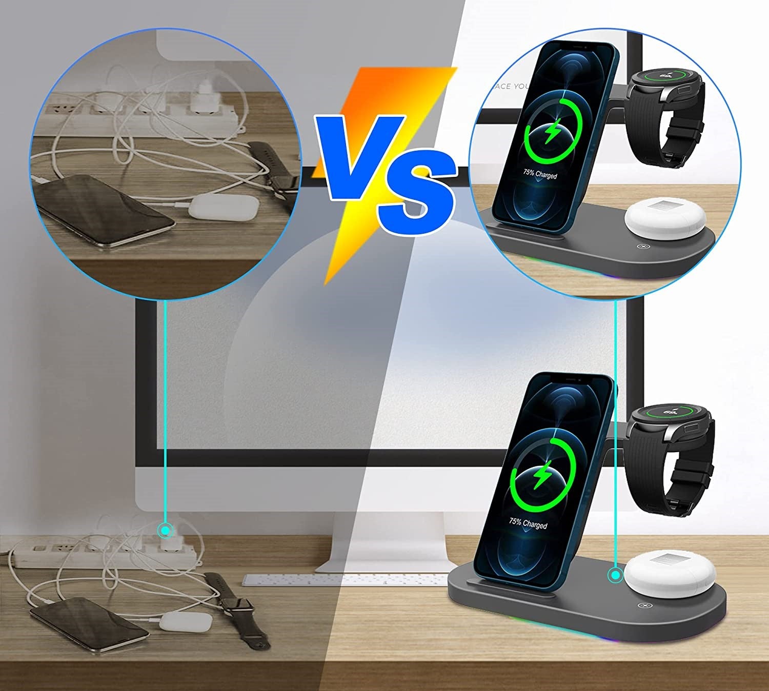 Smart Pro 3 in 1 Wireless Charging Station - for Samsung Devices